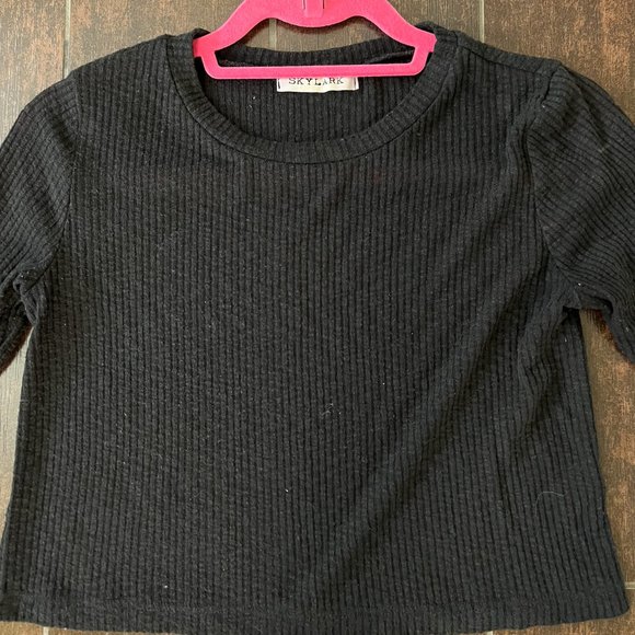 Black Crop Women's T-Shirt - Picture 2 of 3